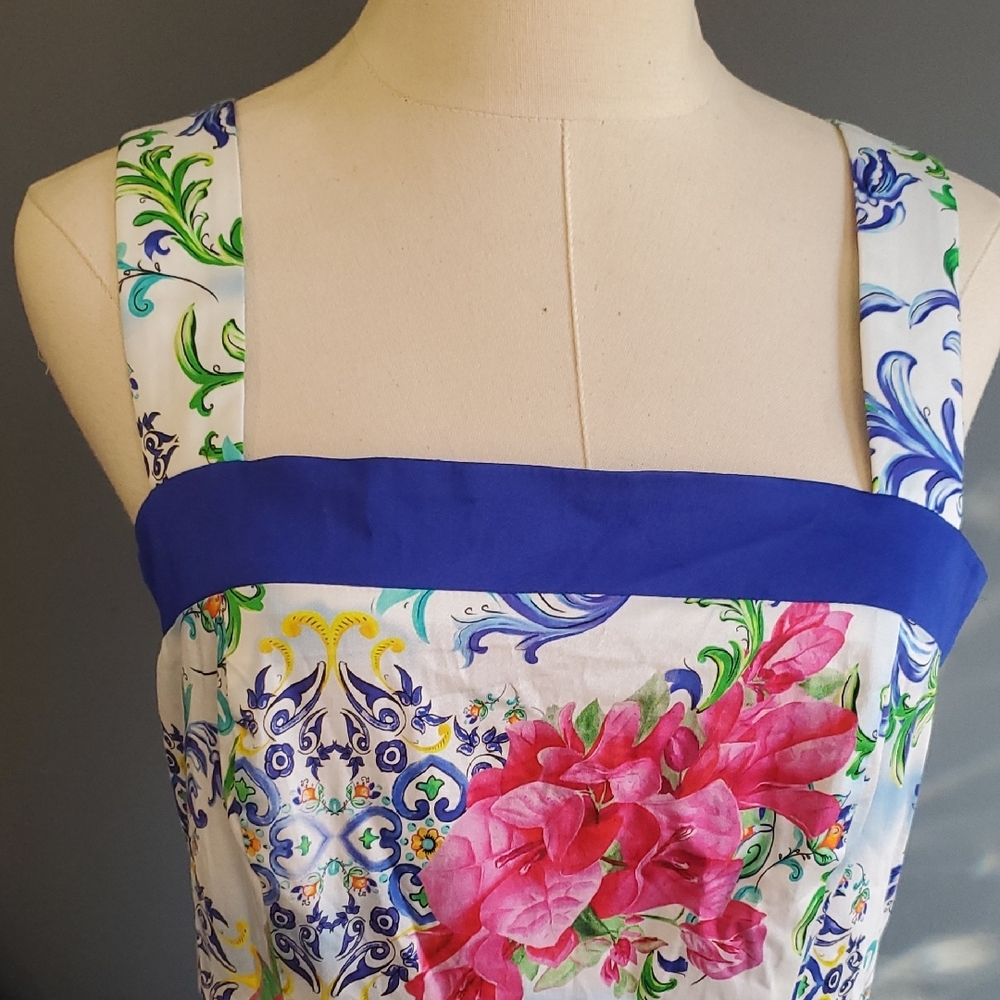 Nwt Boston Proper Floral Dress in Blue and White - Picture 5 of 16